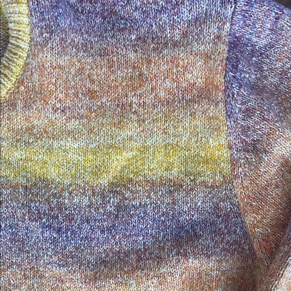 Marine Layer women’s Sweater in Purple and Orange Stripes. Lightweight. - Picture 3 of 3